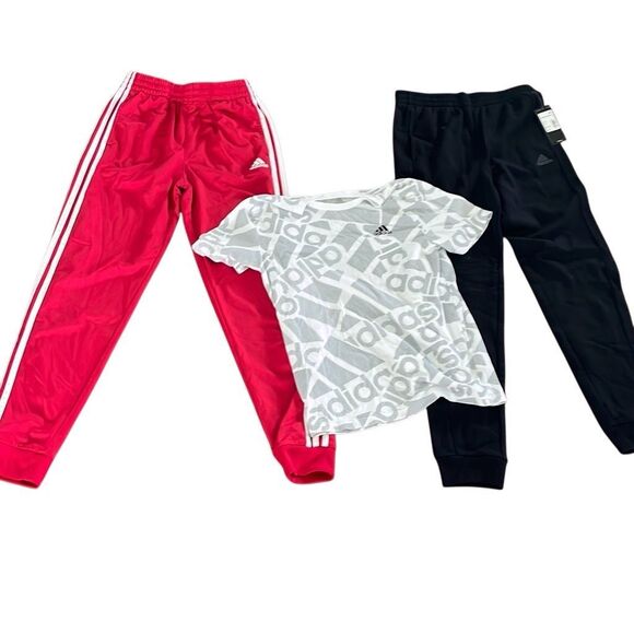 Adidas boys athletic bundle two pairs of joggers and one short sleeve T one pair - Picture 1 of 4
